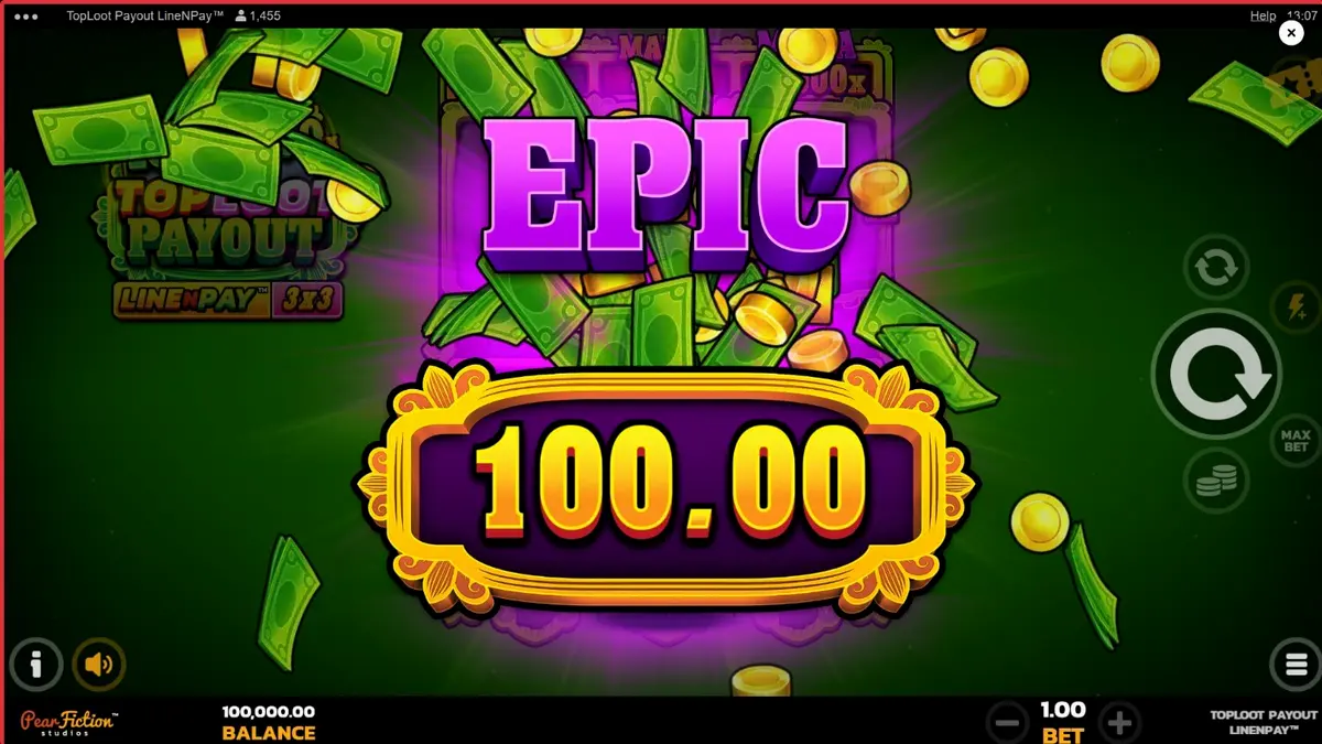 Visual atmosferik dari slot TopLoot Payout LineNPay dengan latar belakang ruang harta kuno.