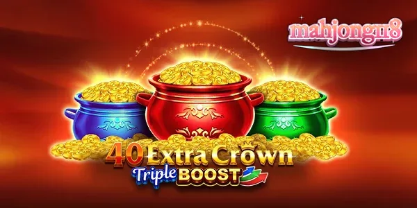 Tampilan visual slot 40 Extra Crown Triple Boost Golden Coins Link dengan simbol buah dan mahkota